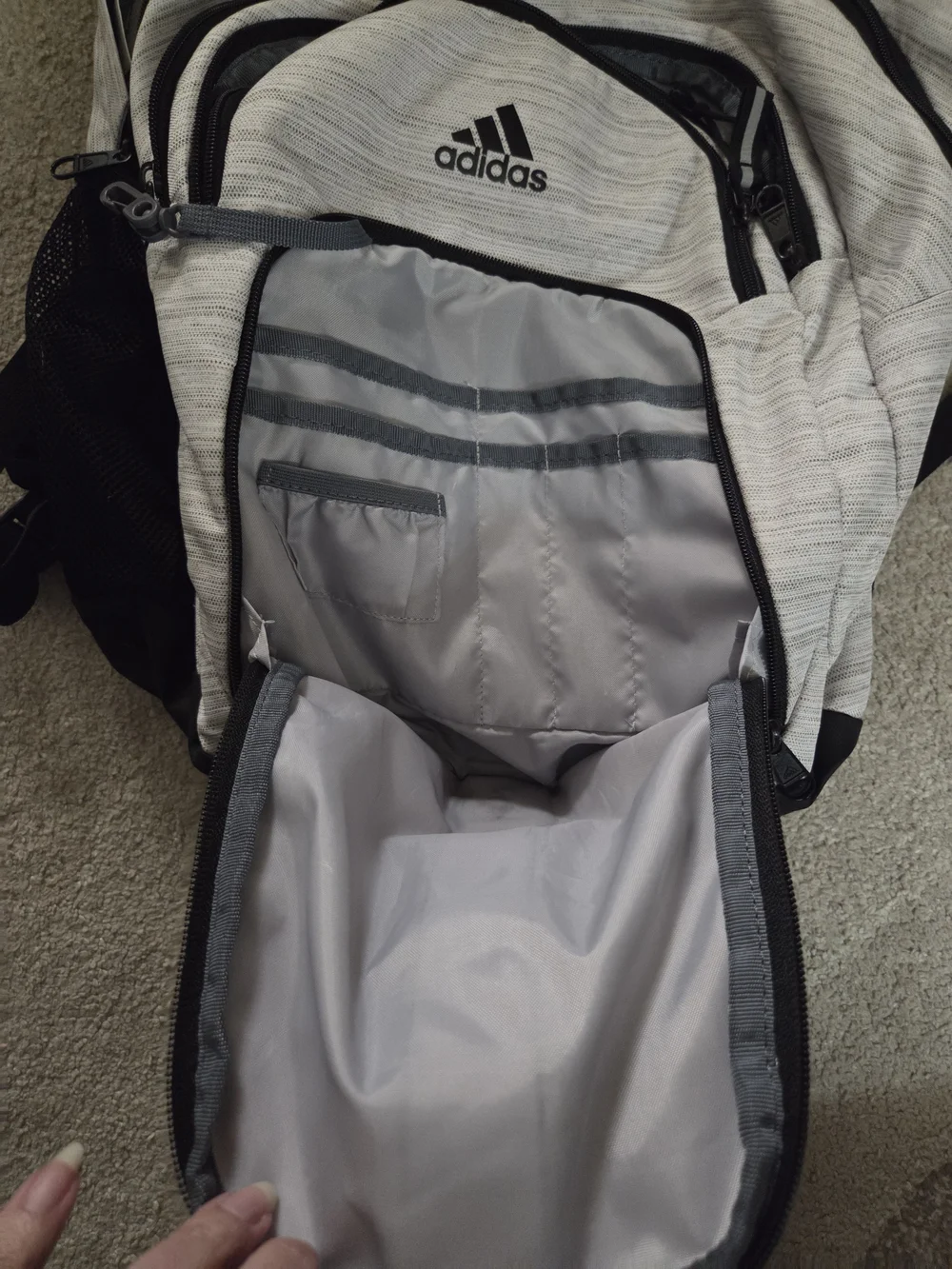Adidas Unisex Prime 6 Backpack, Two Tone White/Black, One Size, Spacious Comfort